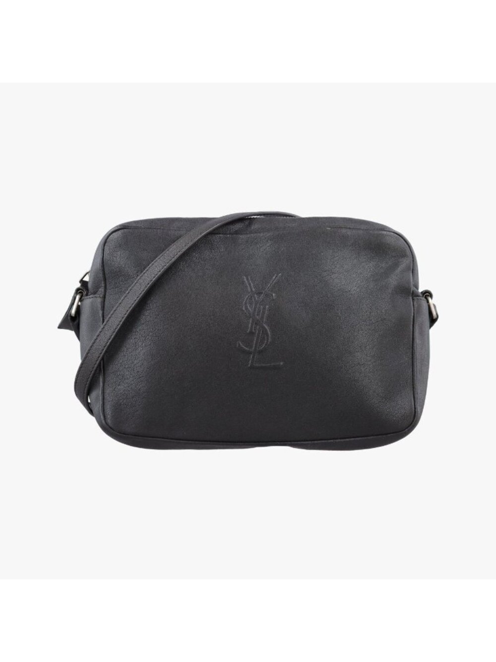 Saint Laurent Fringe Gray Leather Shoulder - Picture 1 of 15